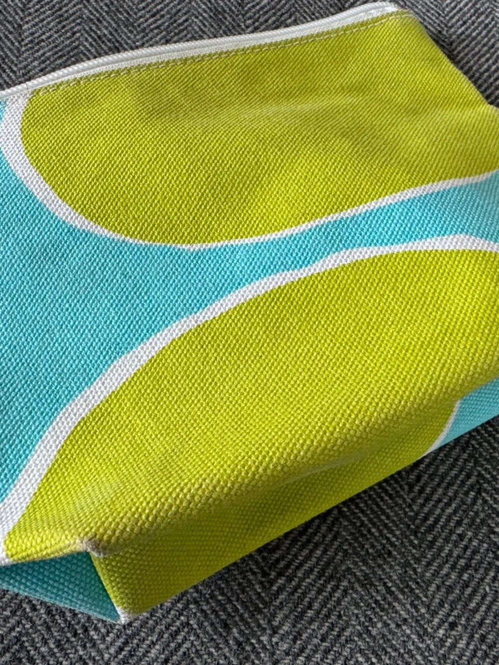 NWOT, SEE DESIGN, COLORFUL COTTON CANVAS, ZIPPERED POUCH
